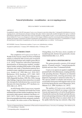 Natural Hybridization – Recombination – an Ever-Ongoing Process