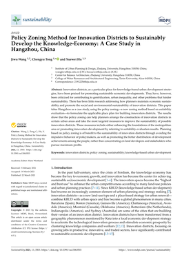 Policy Zoning Method for Innovation Districts to Sustainably Develop the Knowledge-Economy: a Case Study in Hangzhou, China