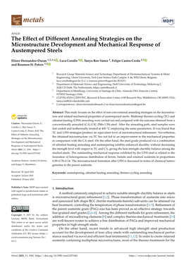 The Effect of Different Annealing Strategies on the Microstructure Development and Mechanical Response of Austempered Steels