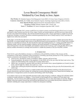 Levee Breach Consequence Model Validated by Case Study in Joso, Japan