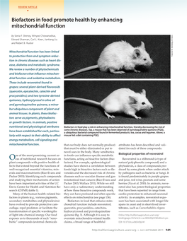 Biofactors in Food Promote Health by Enhancing Mitochondrial Function
