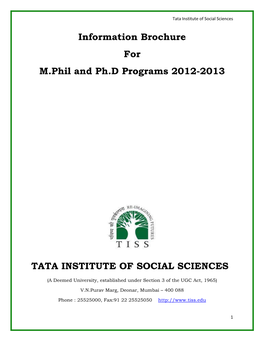 TISS Ph.D Information Broacher.Pdf