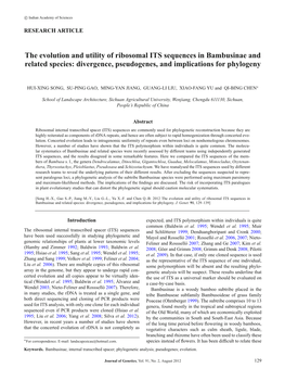 The Evolution and Utility of Ribosomal ITS Sequences in Bambusinae and Related Species: Divergence, Pseudogenes, and Implications for Phylogeny