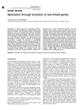 Speciation Through Evolution of Sex-Linked Genes