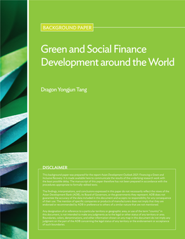 Green and Social Finance Development Around the World