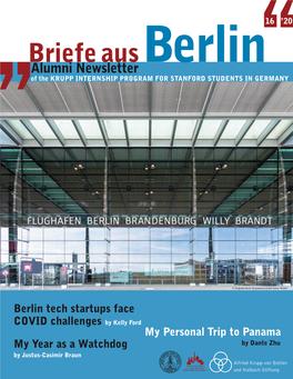 Briefe Ausberlin Alumni Newsletter of the KRUPP INTERNSHIP PROGRAM for STANFORD STUDENTS in GERMANY