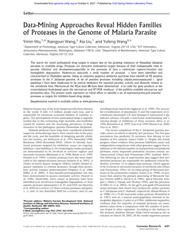 Data-Mining Approaches Reveal Hidden Families of Proteases in The
