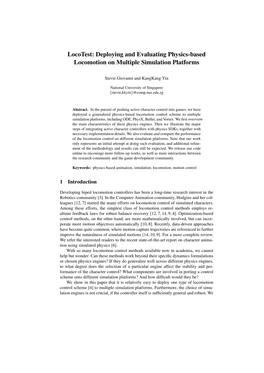 Locotest: Deploying and Evaluating Physics-Based Locomotion on Multiple Simulation Platforms