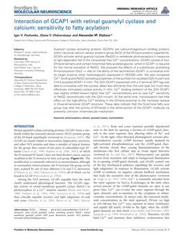 Interaction of GCAP1 with Retinal Guanylyl Cyclase and Calcium: Sensitivity to Fatty Acylation