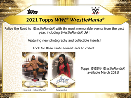 2021 Topps WWE Road to Wrestlemania Retail