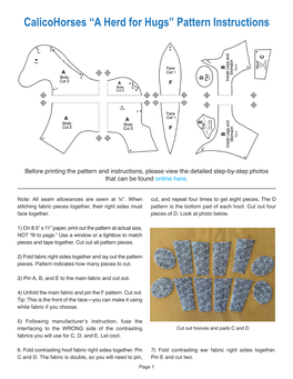 “A Herd for Hugs” Pattern Instructions