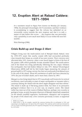 12. Eruption Alert at Rabaul Caldera: 1971–1994