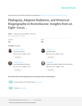 Phylogeny, Adaptive Radiation, and Historical Biogeography in Bromeliaceae: Insights from an Eight-Locus