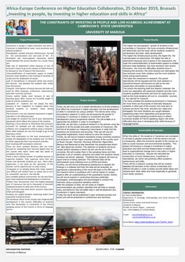 Poster Constraints at Cameroon State Universities