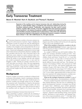 Early Transverse Treatment Steven D