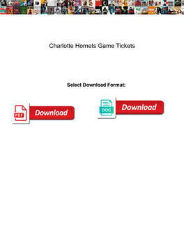 Charlotte Hornets Game Tickets