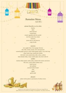 Carnival Ramadan Menu.Cdr