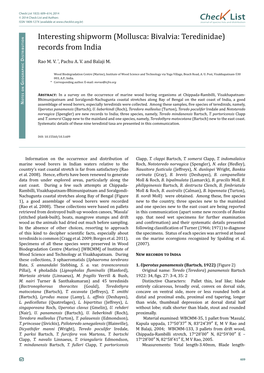 Chec List ISSN 1809-127X (Available at Journal of Species Lists and Distribution