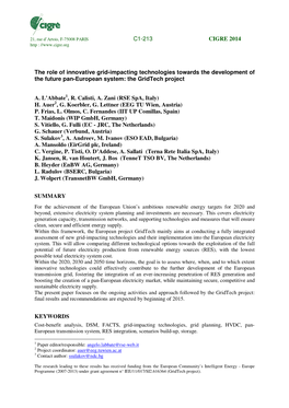 The Role of Innovative Grid-Impacting Technologies Towards the Development of the Future Pan-European System: the Gridtech Project