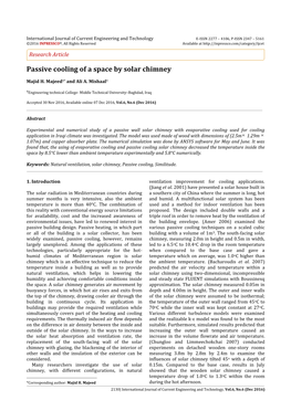 Passive Cooling of a Space by Solar Chimney