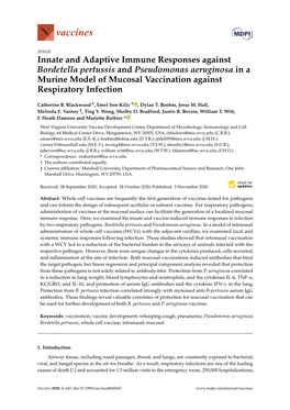 Innate and Adaptive Immune Responses Against Bordetella Pertussis and Pseudomonas Aeruginosa in a Murine Model of Mucosal Vaccination Against Respiratory Infection