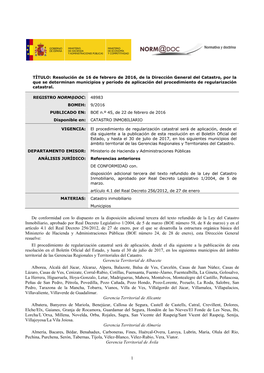 1 De Conformidad Con Lo Dispuesto En La Disposición Adicional Tercera Del Texto Refundido De La Ley Del Catastro Inmobiliario