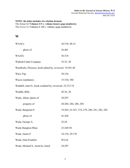 Journal of Arizona History Index