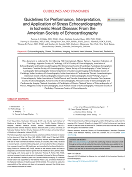 Stress Echocardiography in Ischemic Heart Disease: from the American Society of Echocardiography