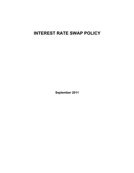 Interest Rate Swap Policy