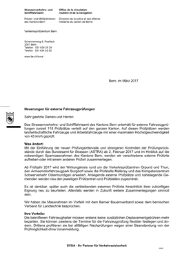 Bern, Im März 2017 Neuerungen Für Externe Fahrzeugprüfungen Sehr