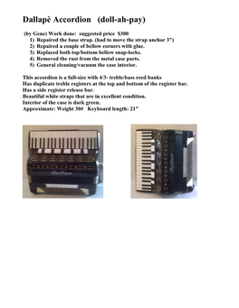 Dallape Accordion for Sale