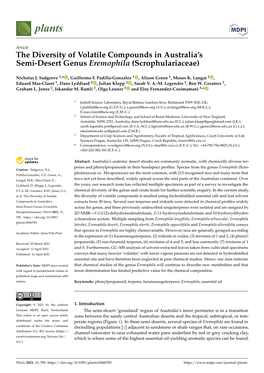 The Diversity of Volatile Compounds in Australia's Semi-Desert Genus