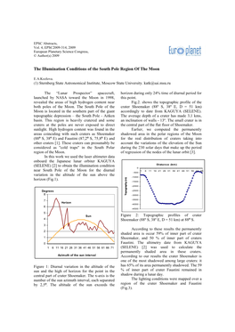 The Illumination Conditions of the South Pole Region of the Moon