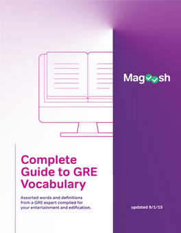 Complete Guide to GRE Vocabulary