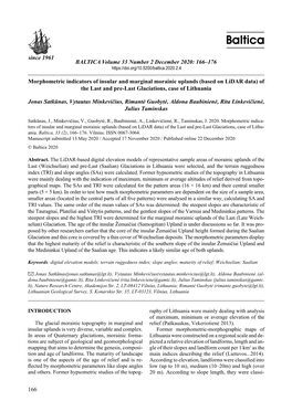 166 Since 1961 Morphometric Indicators of Insular and Marginal