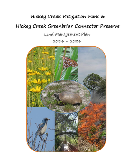 Hickey Creek Mitigation Park Land Management Plan - Third Edition 17980 Palm Beach Blvd