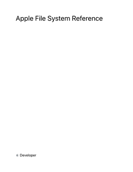 Apple File System Reference
