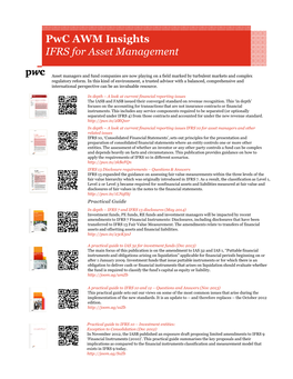 Pwc AWM Insights IFRS for Asset Management