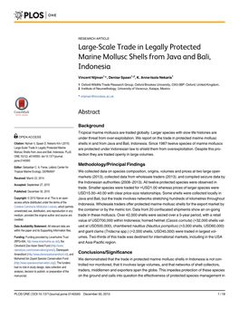 Large-Scale Trade in Legally Protected Marine Mollusc Shells from Java and Bali, Indonesia