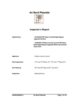 An Bord Pleanála Inspector's Report