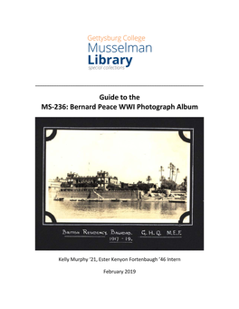 Guide to the MS-236: Bernard Peace WWI Photograph Album