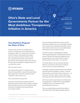 Ohio's State and Local Governments Partner for the Most Ambitious