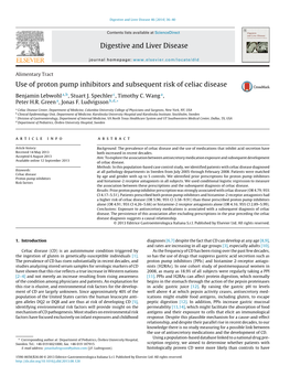 Use of Proton Pump Inhibitors and Subsequent Risk of Celiac Disease