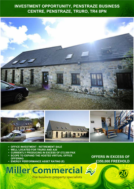 Investment Opportunity, Penstraze Business Centre, Penstraze, Truro, Tr4 8Pn