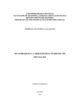 Os Sambaquis E a Arqueologia No Brasil Do Século Xix