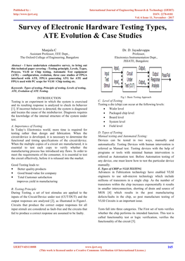 Survey of Electronic Hardware Testing Types, ATE Evolution & Case Studies