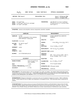 ARSENIC TRIOXIDE, As As 7901