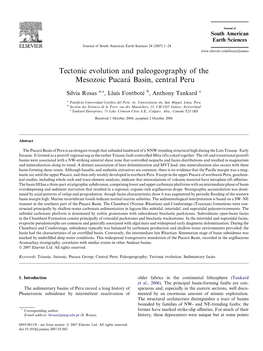 Tectonic Evolution and Paleogeography of the Mesozoic Pucara´ Basin, Central Peru