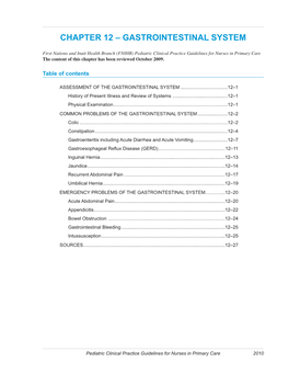 Chapter 12 – Gastrointestinal System