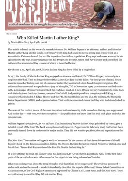 Who Killed Martin Luther King? by Maria Gilardin / April 4Th, 2008